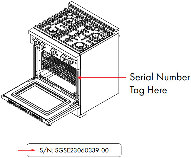 Dual Fuel Cooker Serial Number